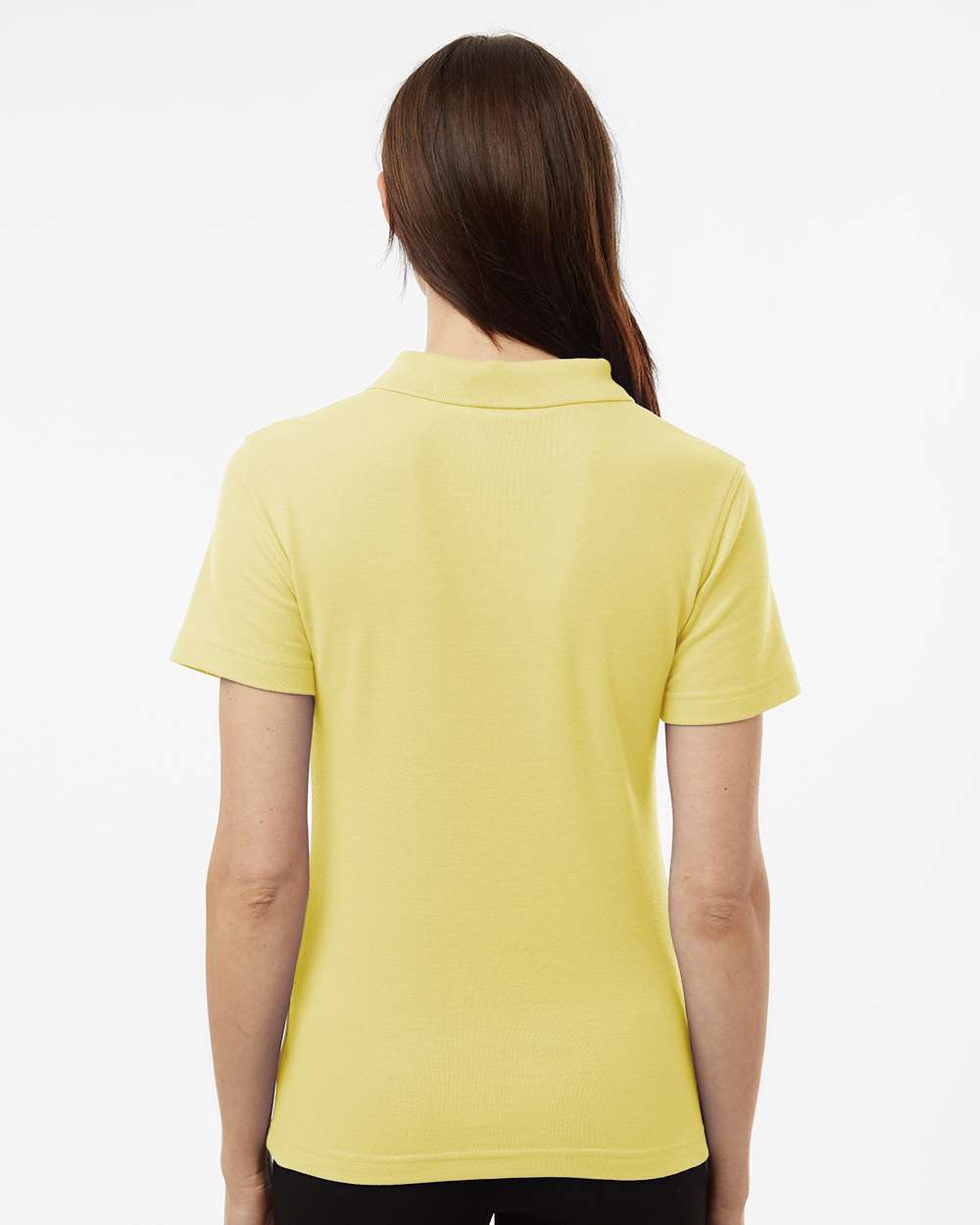 Women's Pique Polo - OnModelBack - B01096163 - Light Yellow