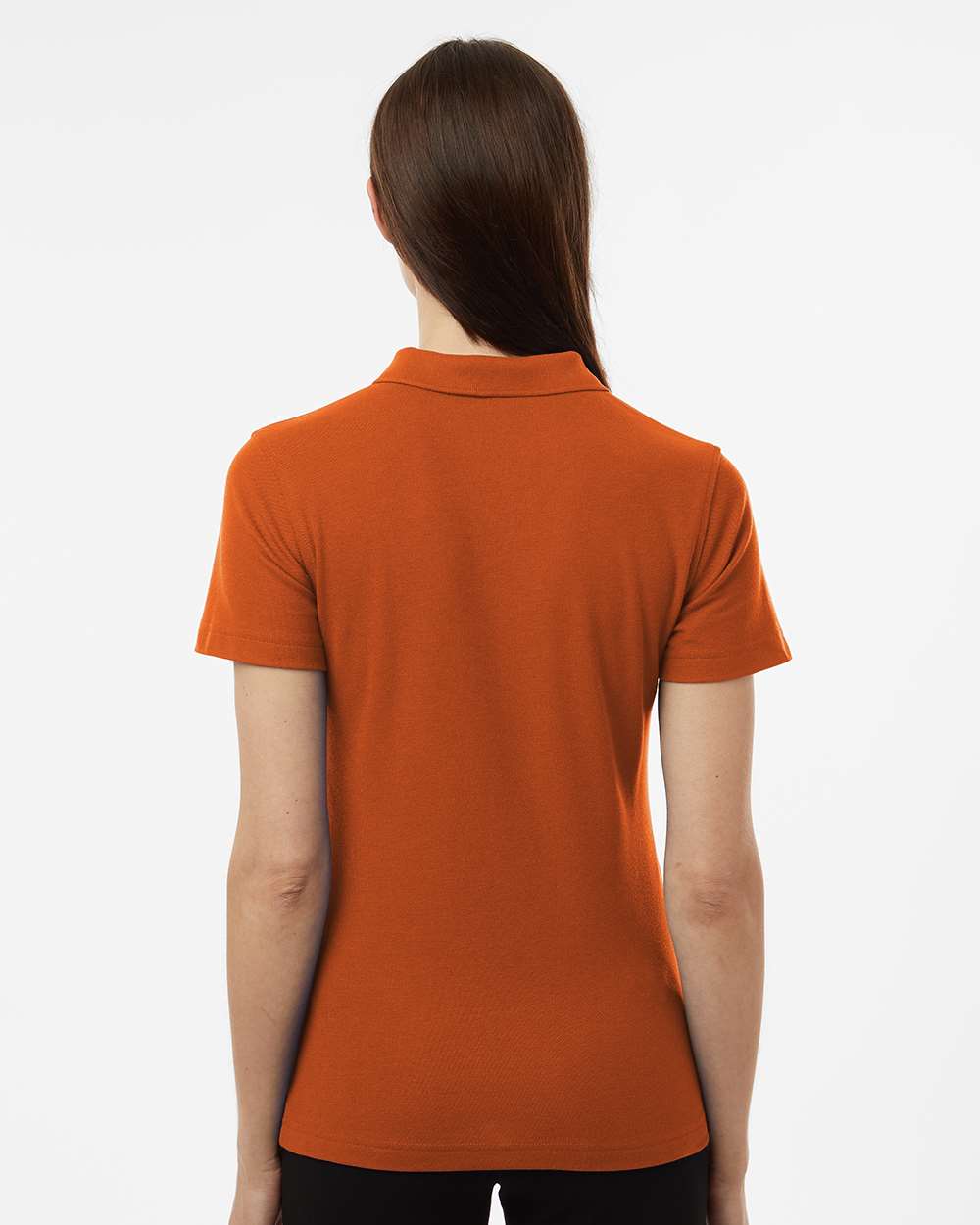 Women's Pique Polo - OnModelBack - B01096233 - Rust