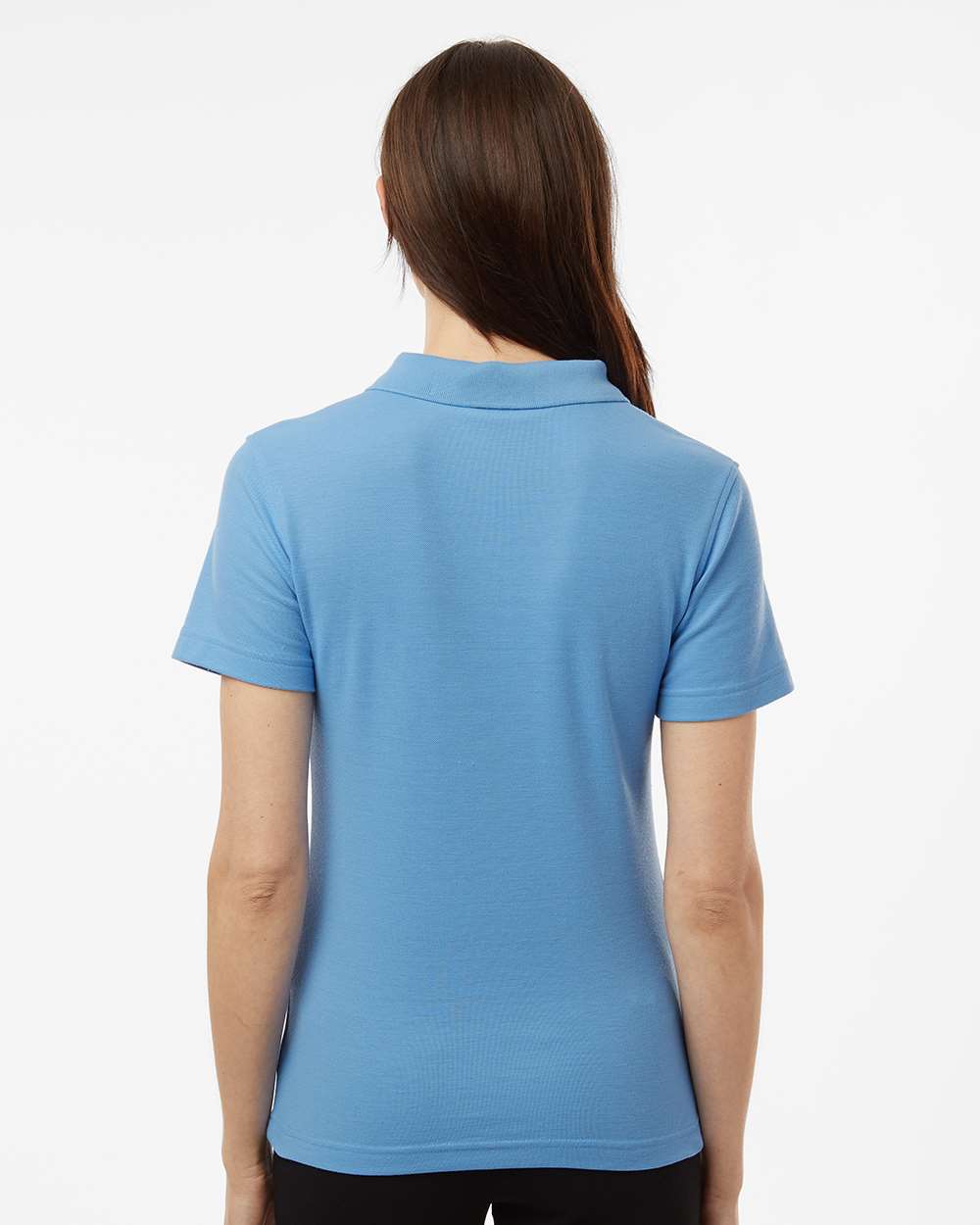 Women's Pique Polo - OnModelBack - B01096253 - Carolina Blue