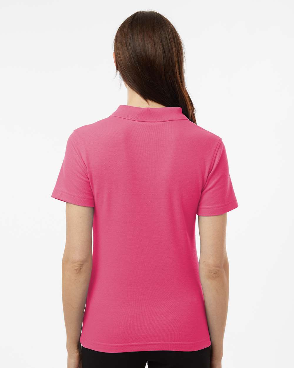 Women's Pique Polo - OnModelBack - B01096303 - Bright Pink