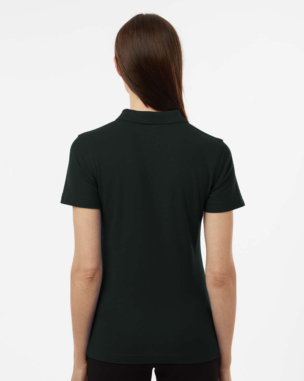 Women's Pique Polo - OnModelBack - B01096503 - Black