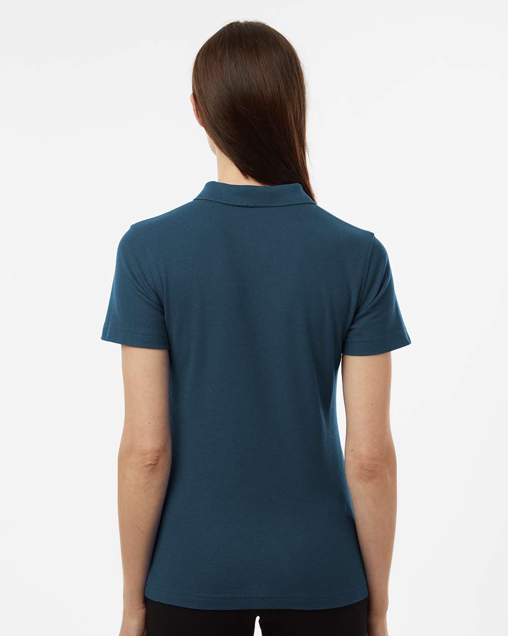 Women's Pique Polo - OnModelBack - B01096653 - Atlantic Blue