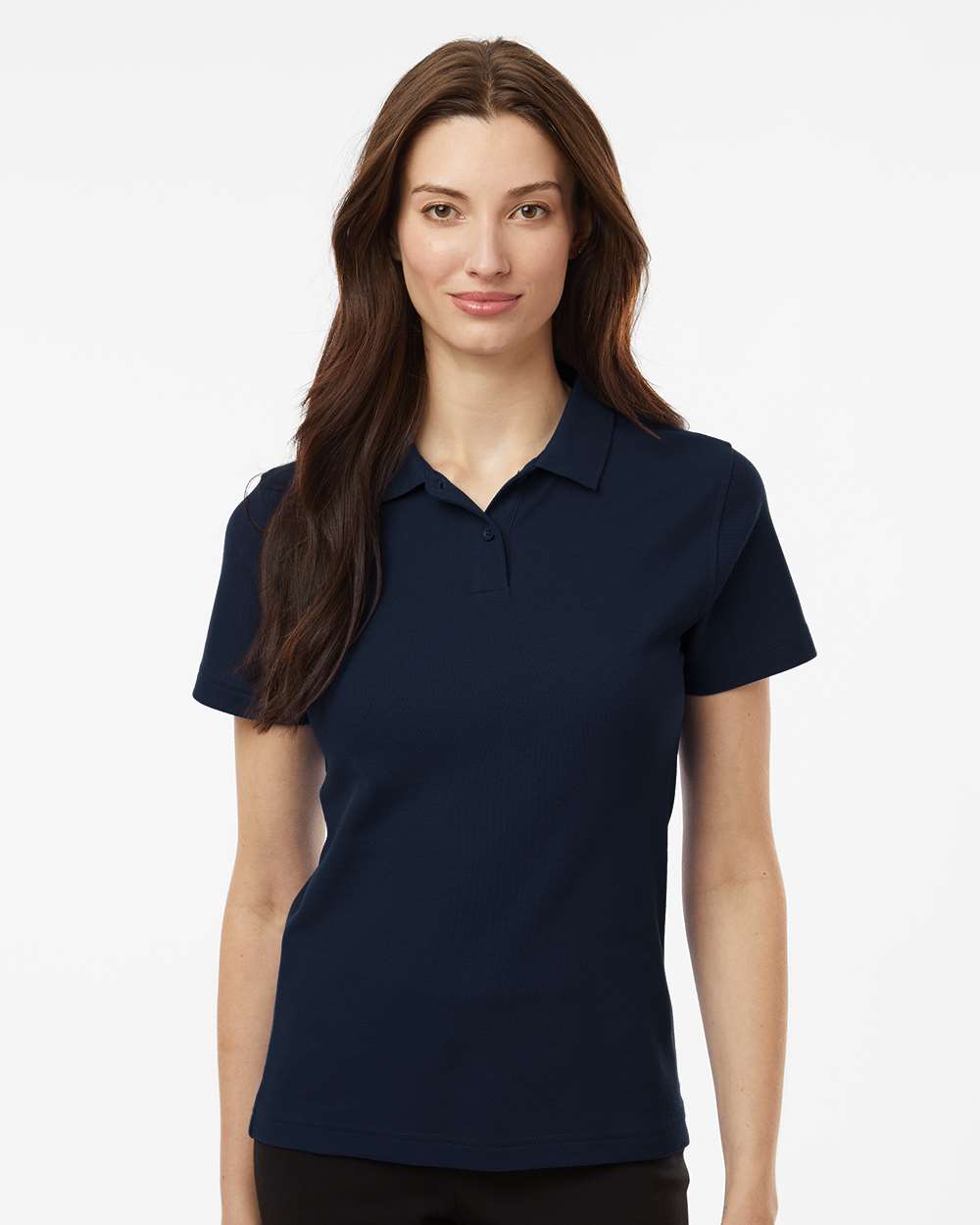 Women's Pique Polo - OnModelFront - B01096193 - Navy