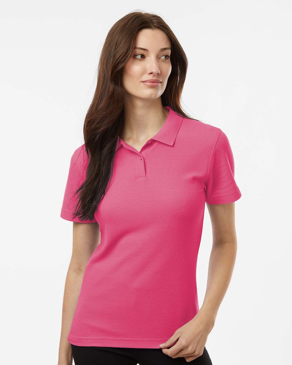 Women's Pique Polo - OnModelFront - B01096303 - Bright Pink