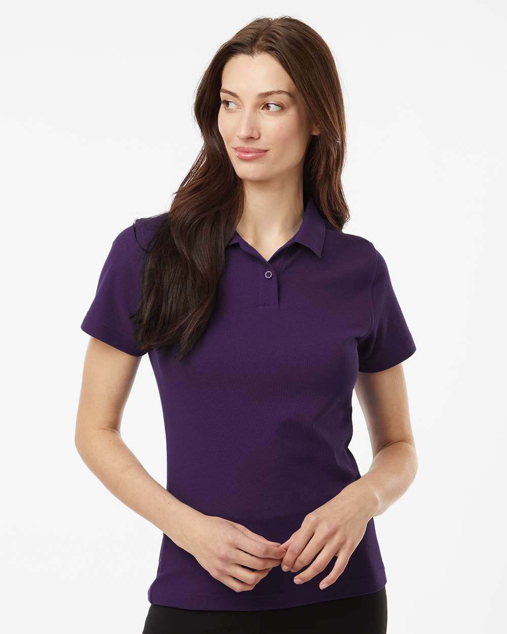Women's Pique Polo - OnModelFront - B01096673 - Purple