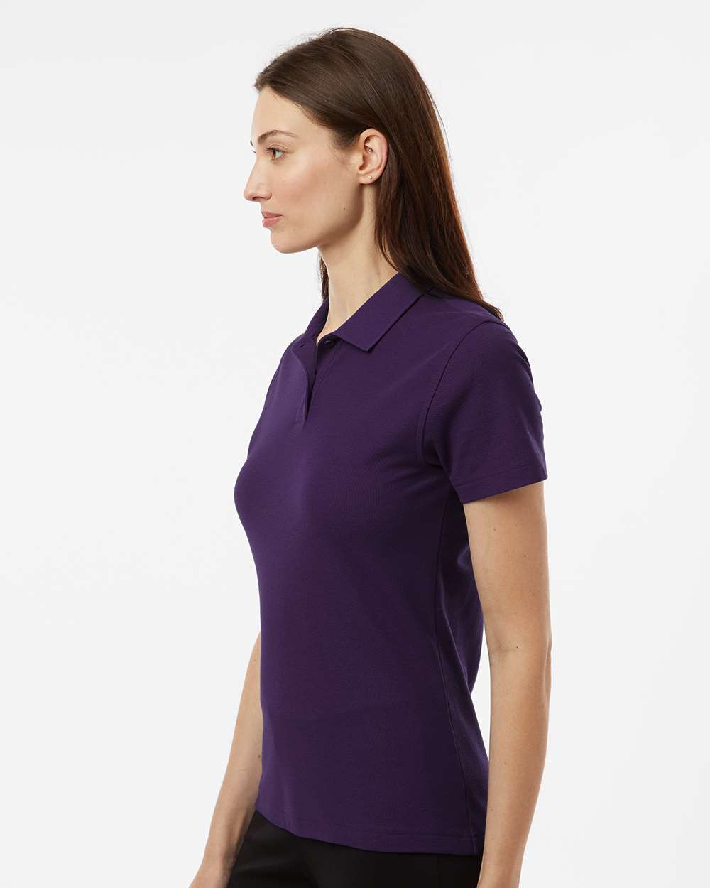 Women's Pique Polo - OnModelSide - B01096673 - Purple