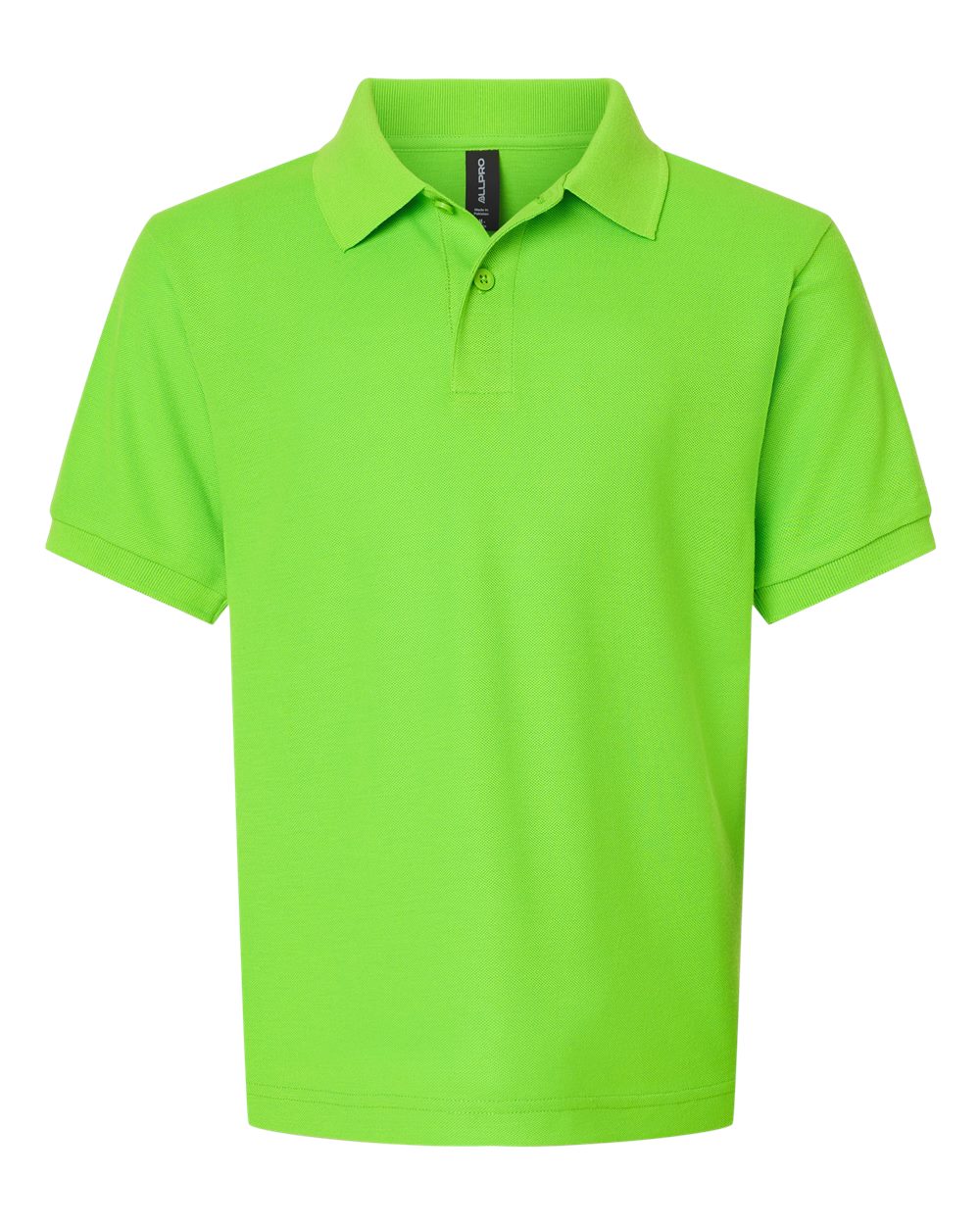 Youth Pique Polo - Front - B01196102 - Lime