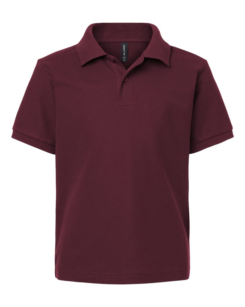 Youth Pique Polo - Front - B01196532 - Maroon