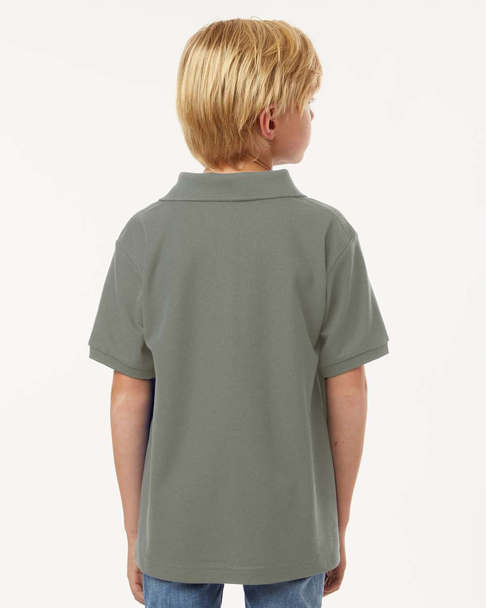 Youth Pique Polo - OnModelBack - B01196092 - Greystone
