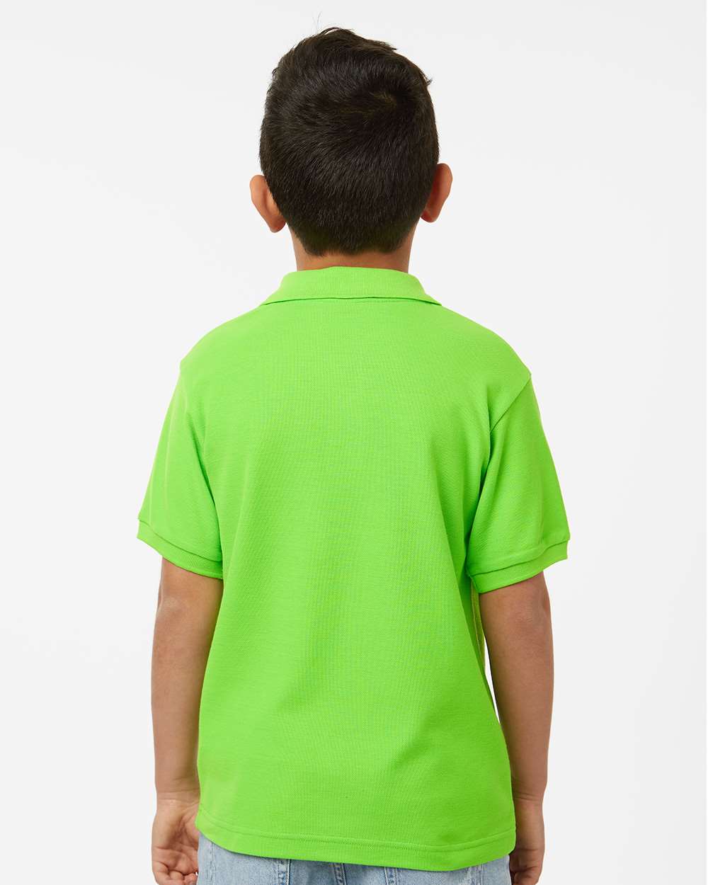 Youth Pique Polo - OnModelBack - B01196102 - Lime
