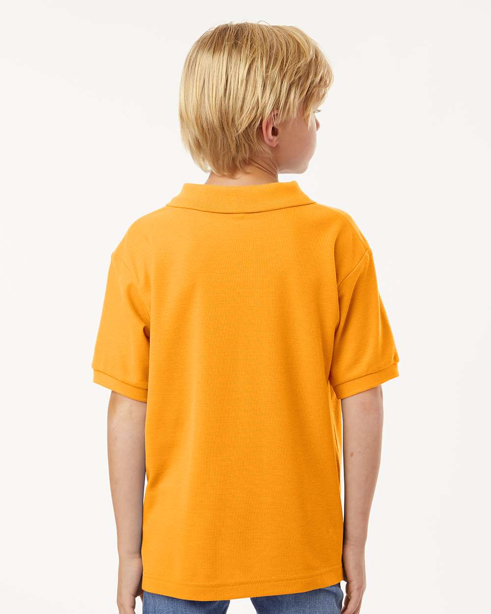 Youth Pique Polo - OnModelBack - B01196122 - Gold