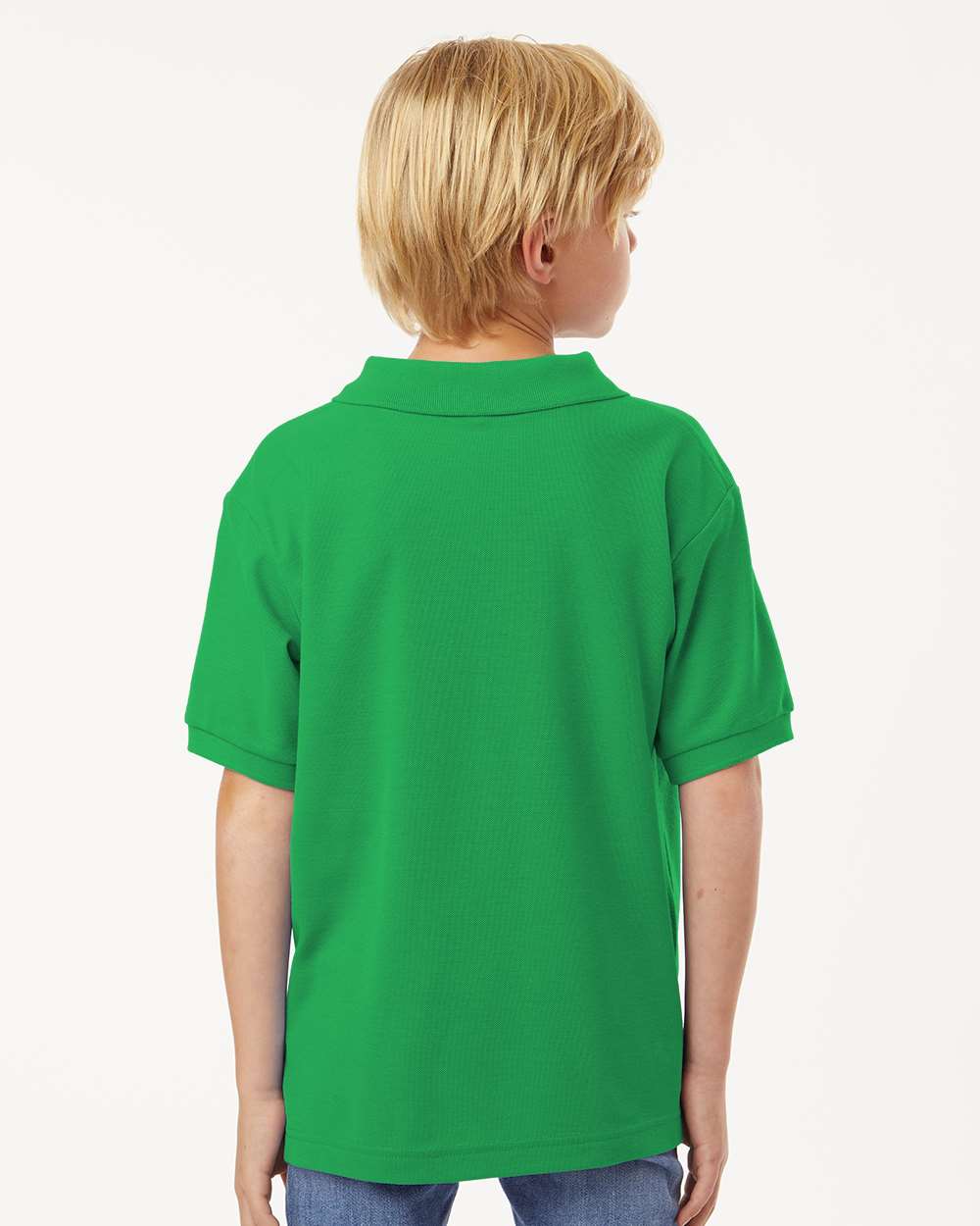 Youth Pique Polo - OnModelBack - B01196172 - Kelly Green