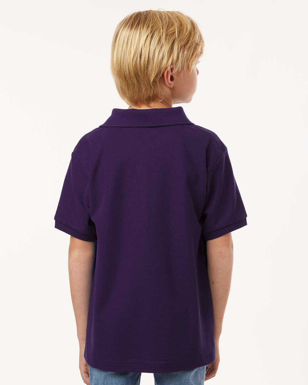 Youth Pique Polo - OnModelBack - B01196672 - Purple