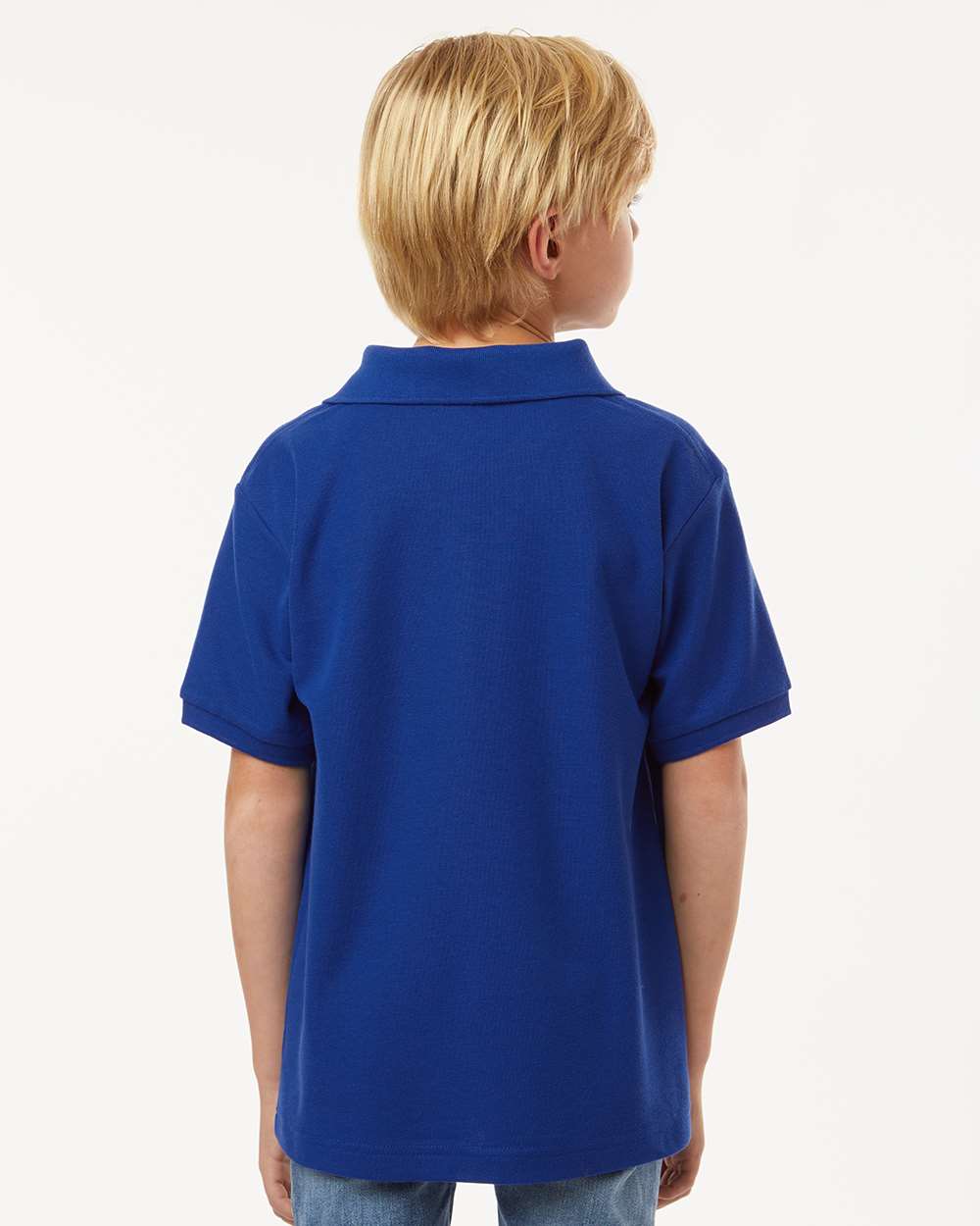 Youth Pique Polo - OnModelBack - B01196752 - Royal