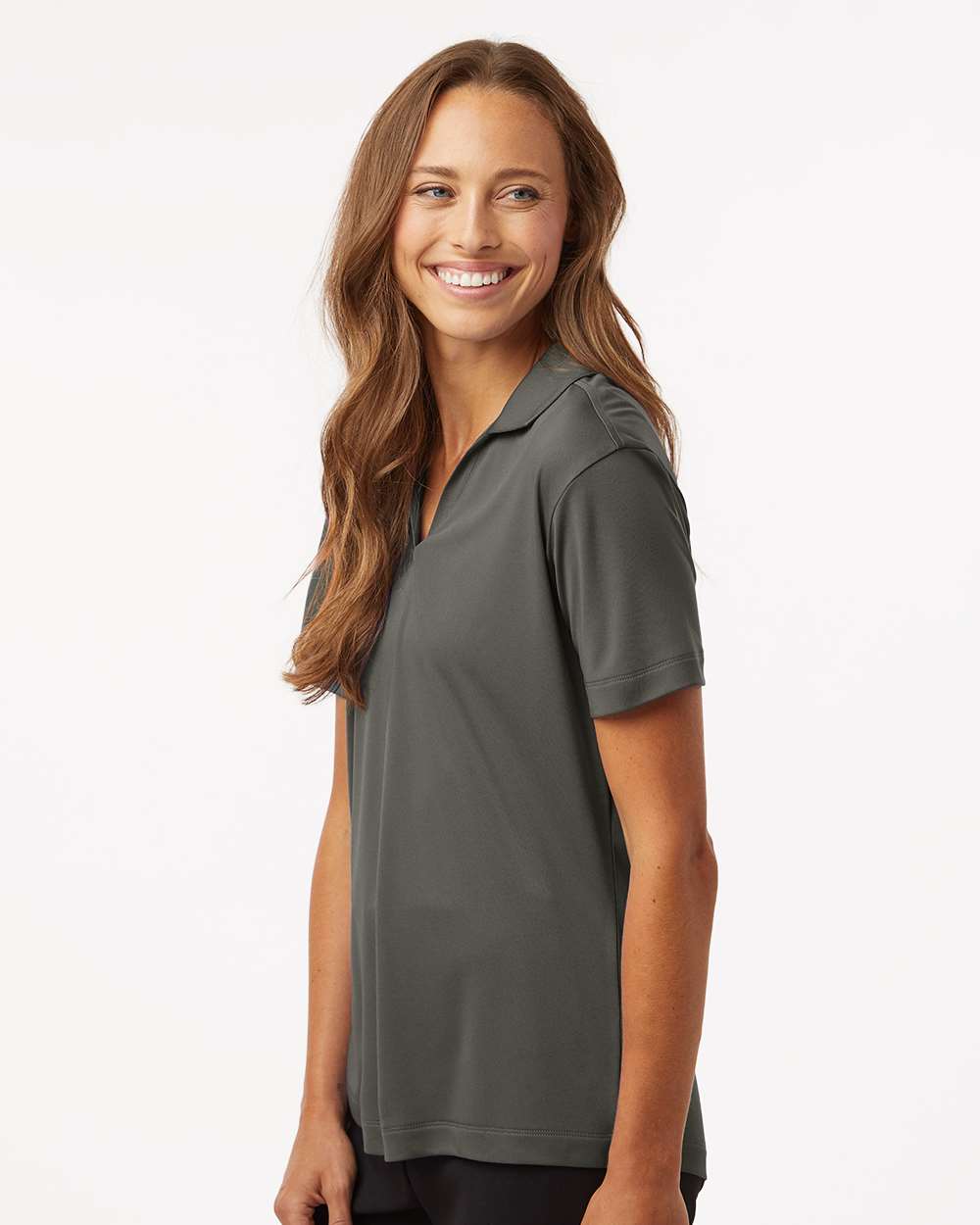 Women's Pro-Lock Performance Polo - OnModelSide - B01896593 - Charcoal