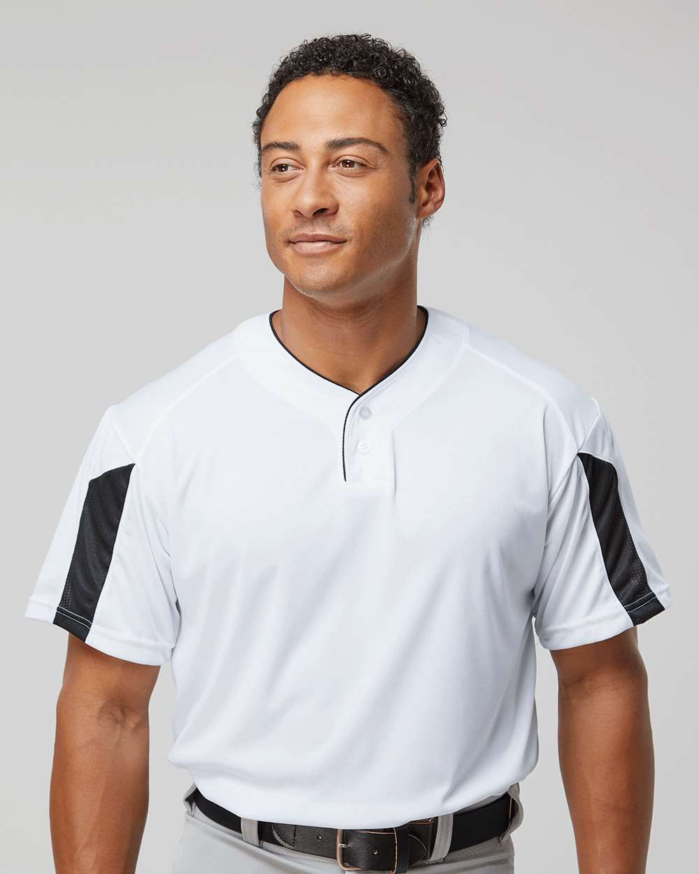 Men's Striker Placket - OnModelFront - B88485112 - White/ Black