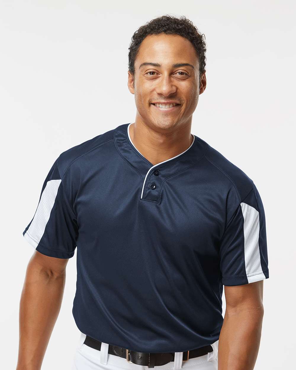Men's Striker Placket - OnModelFront - B88485652 - Navy/ White