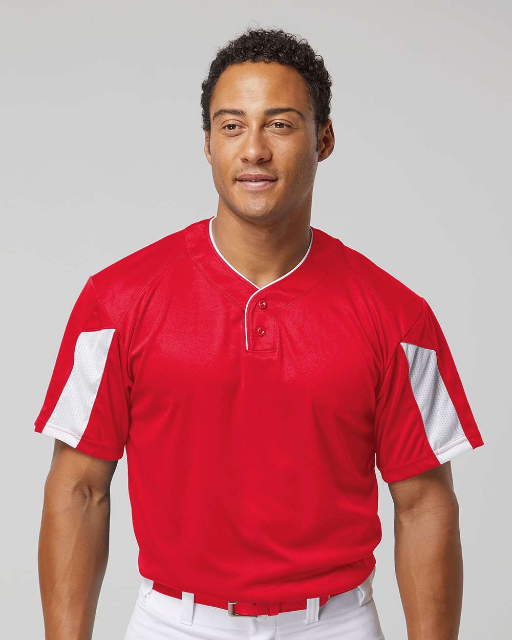 Men's Striker Placket - OnModelFront - B88485702 - Red/ White
