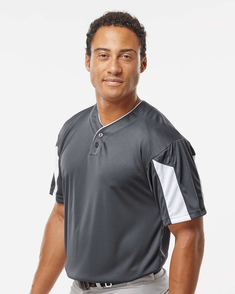 Men's Striker Placket - OnModelSide - B88485092 - Graphite/ White
