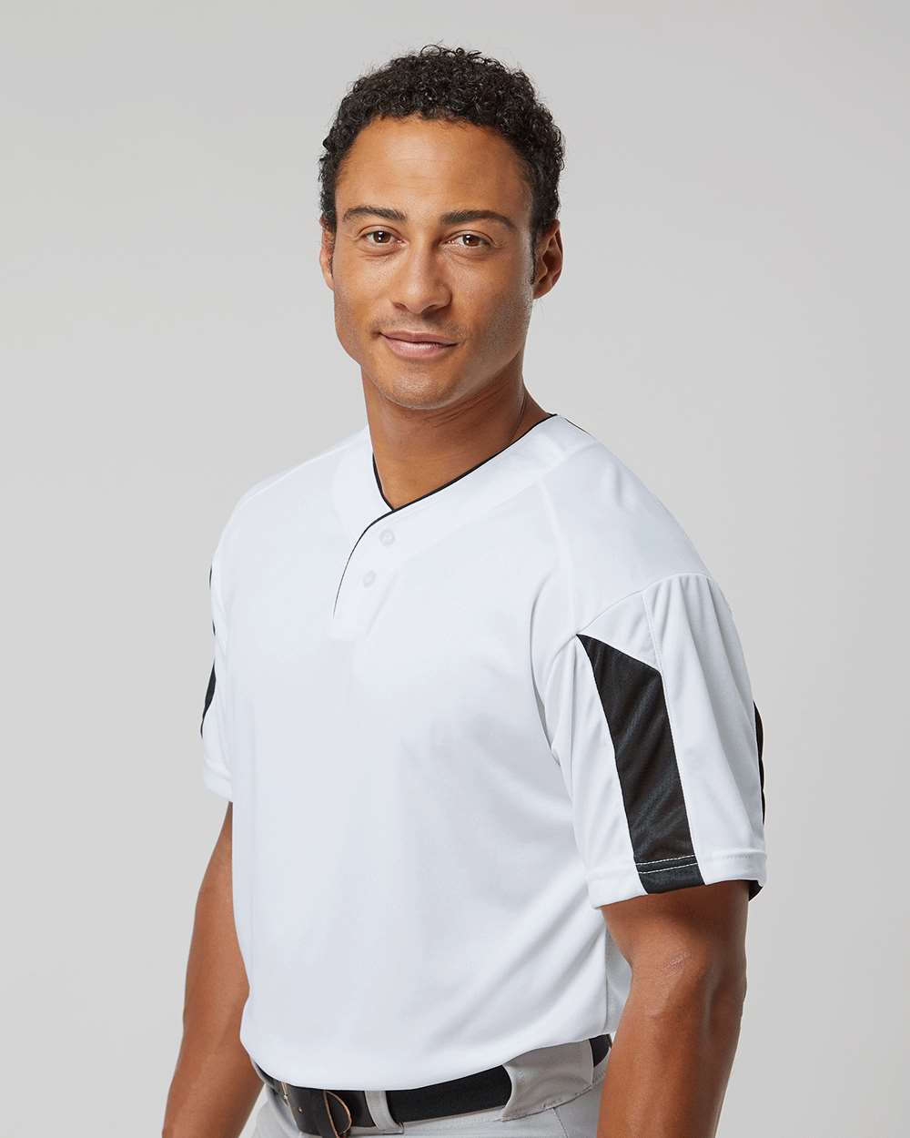 Men's Striker Placket - OnModelSide - B88485112 - White/ Black