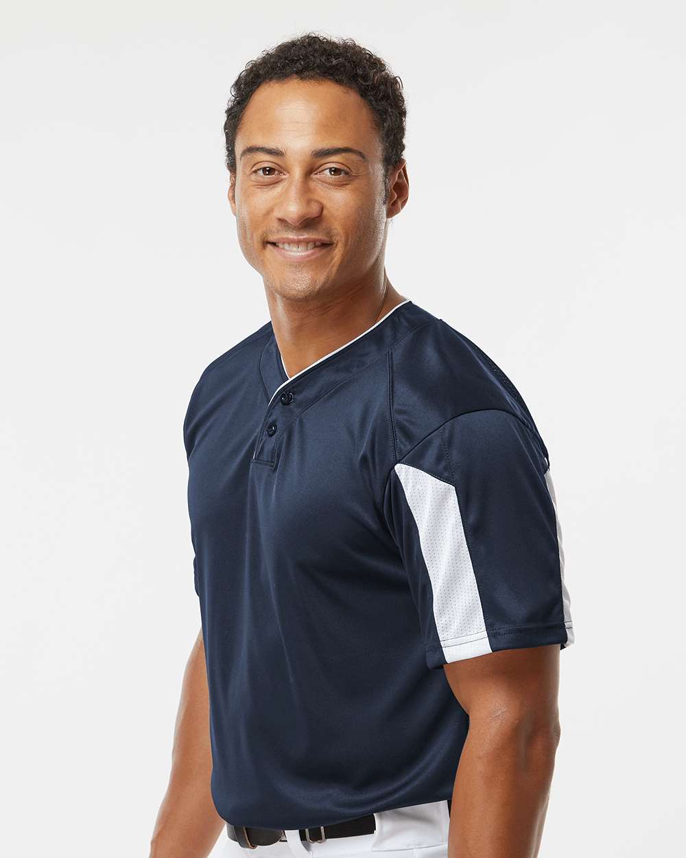 Men's Striker Placket - OnModelSide - B88485652 - Navy/ White