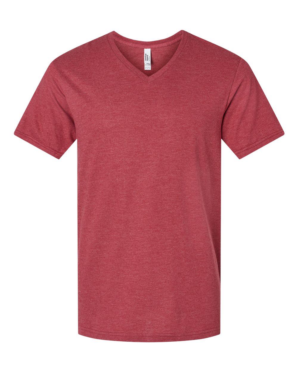 CVC V-Neck Tee - Front - B08427703 - Heather Cardinal