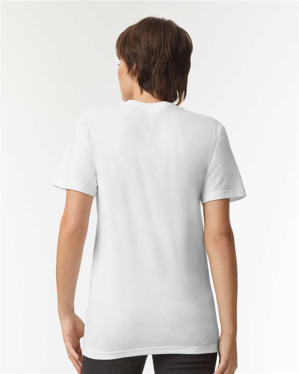 CVC V-Neck Tee - OnModelBack - B08427003 - White