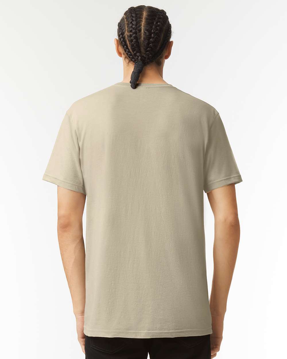 CVC V-Neck Tee - OnModelBack - B08427233 - Heather Khaki
