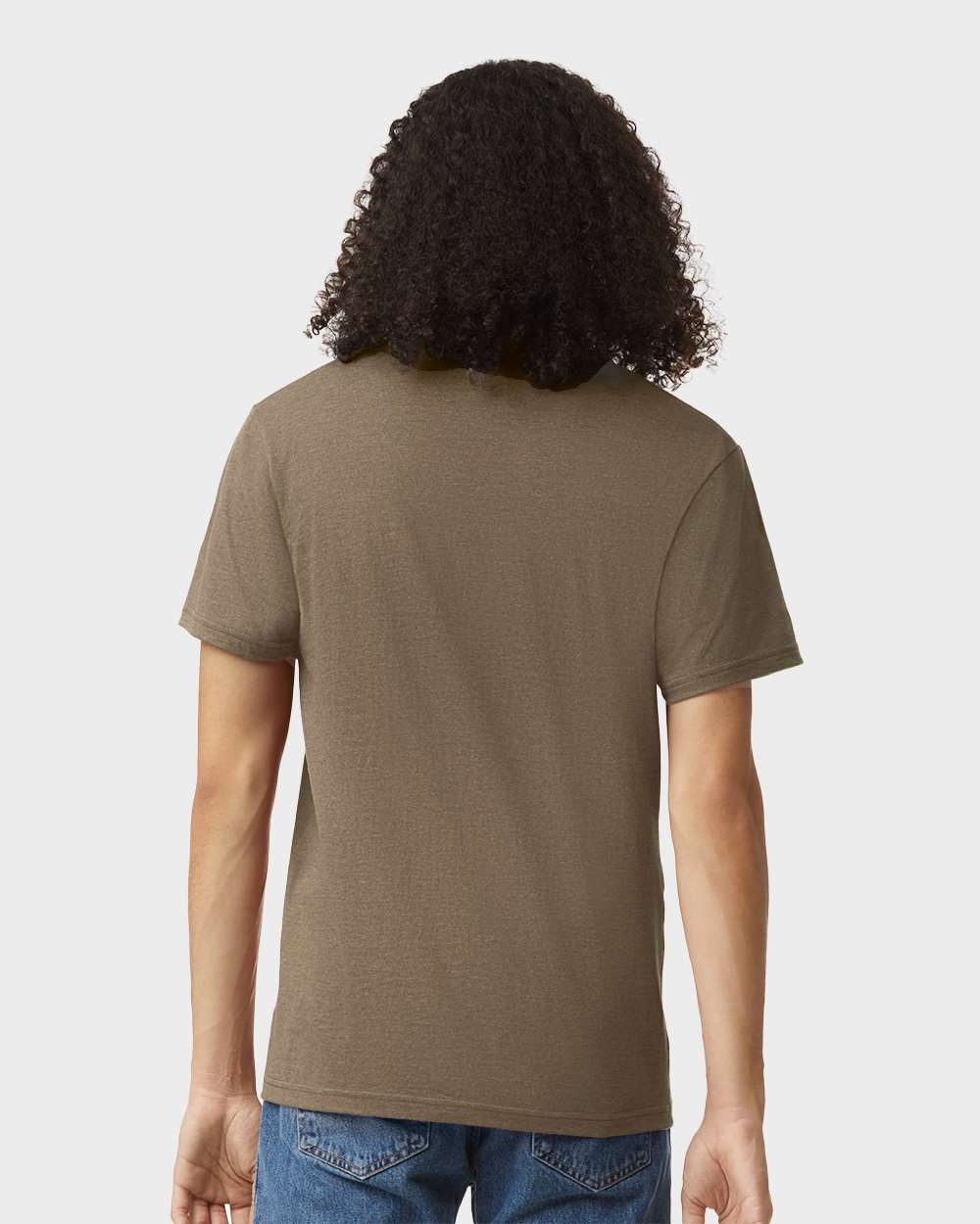 CVC V-Neck Tee - OnModelBack - B08427543 - Heather Army