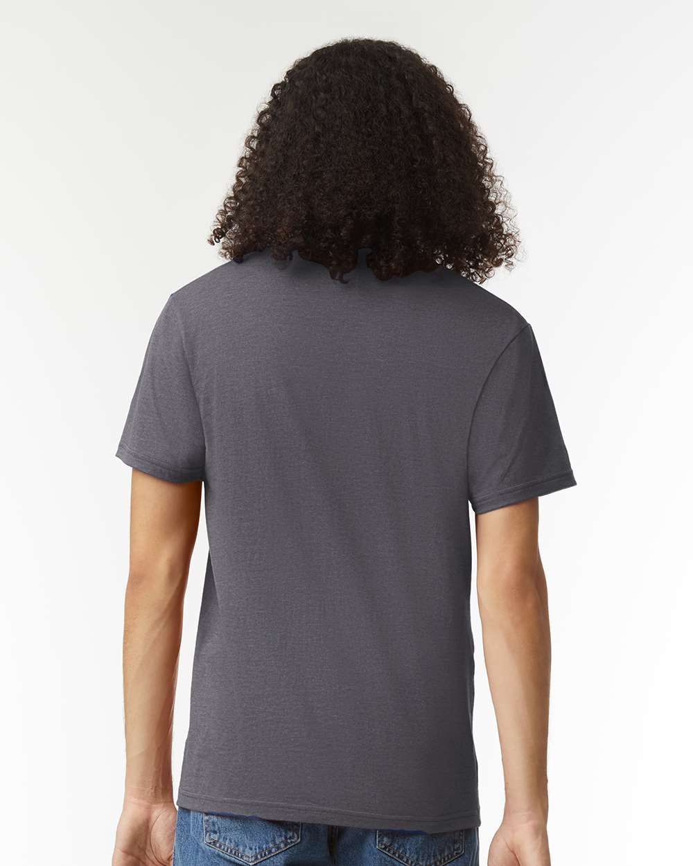 CVC V-Neck Tee - OnModelBack - B08427593 - Heather Charcoal