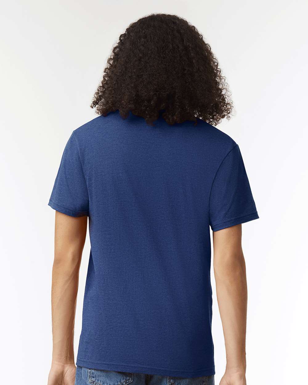 CVC V-Neck Tee - OnModelBack - B08427653 - Heather Indigo
