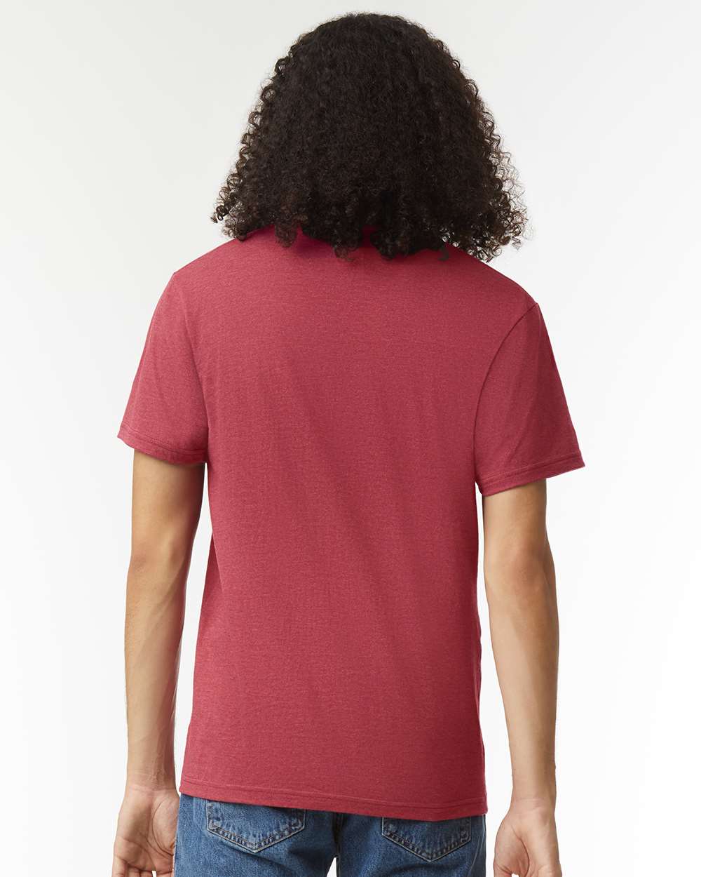 CVC V-Neck Tee - OnModelBack - B08427703 - Heather Cardinal