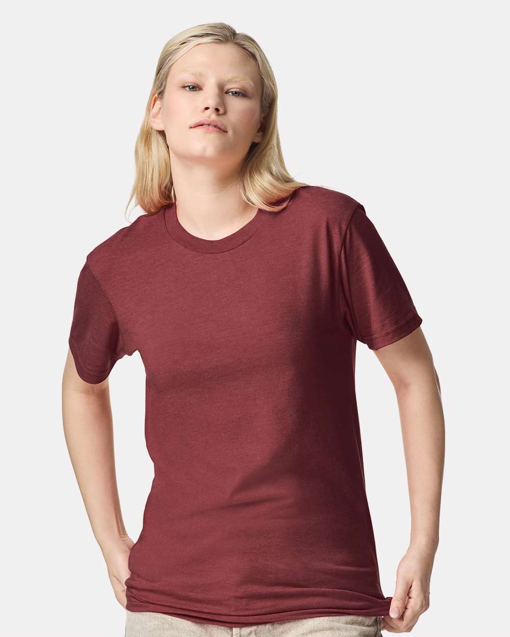 CVC Tee - OnModelFront - B08527713 - Heather Burgundy