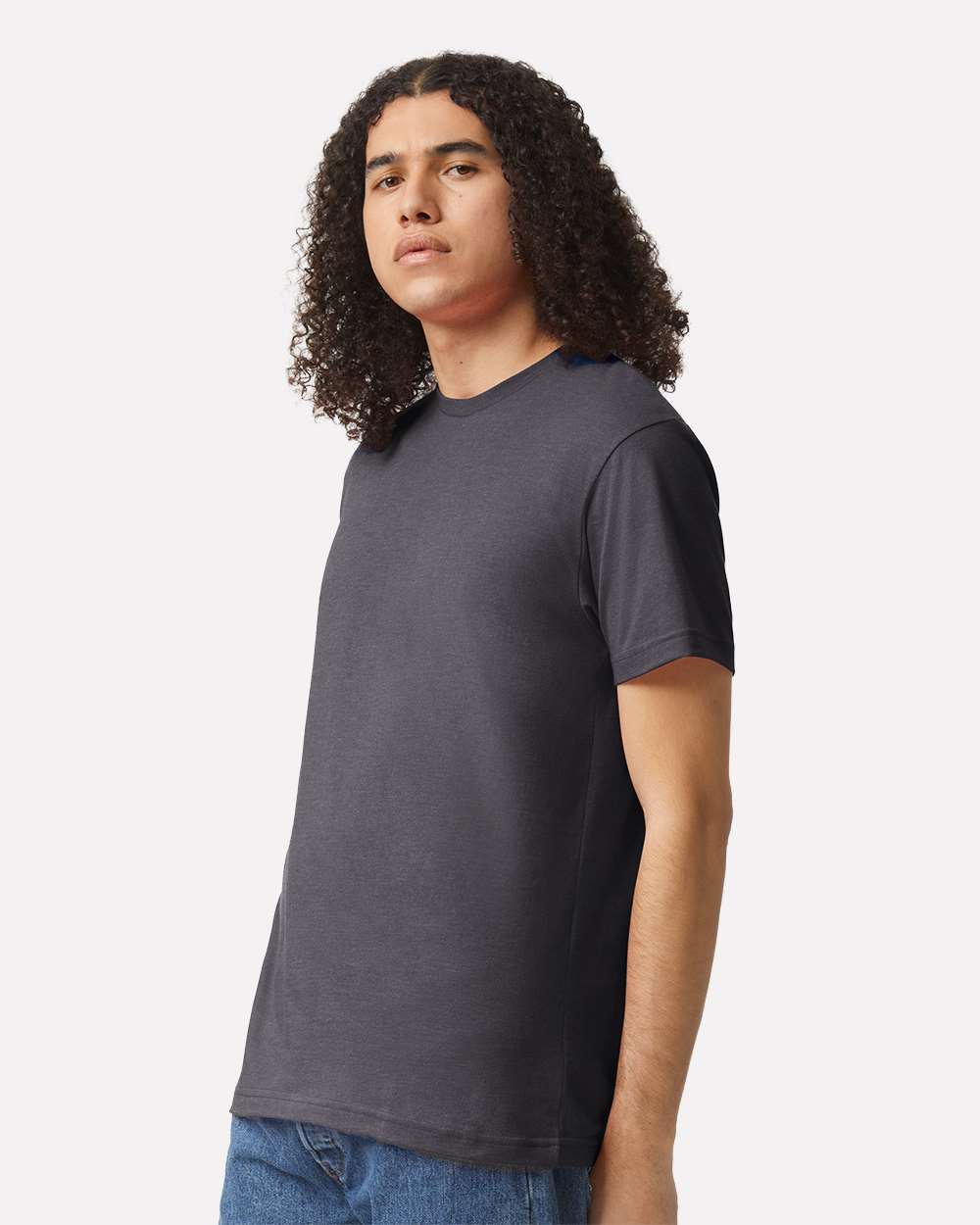 CVC Tee - OnModelSide - B08527593 - Heather Charcoal