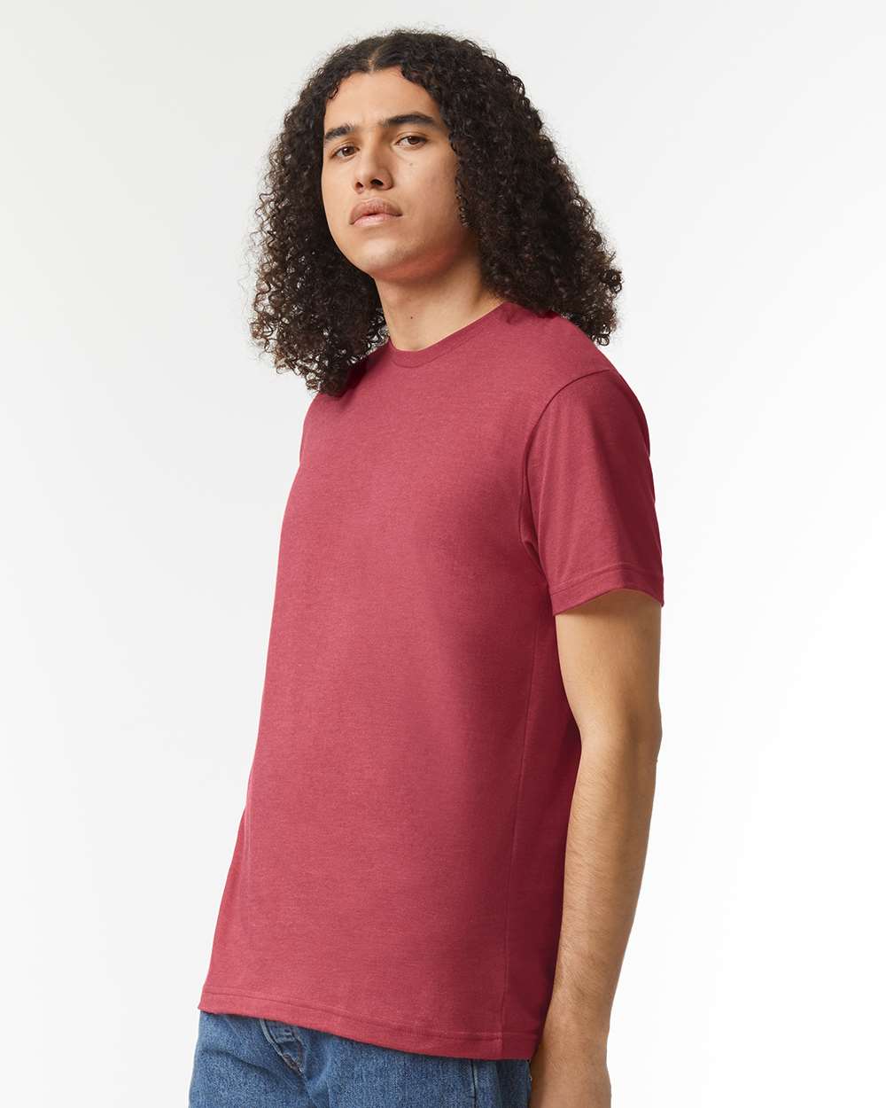CVC Tee - OnModelSide - B08527703 - Heather Cardinal