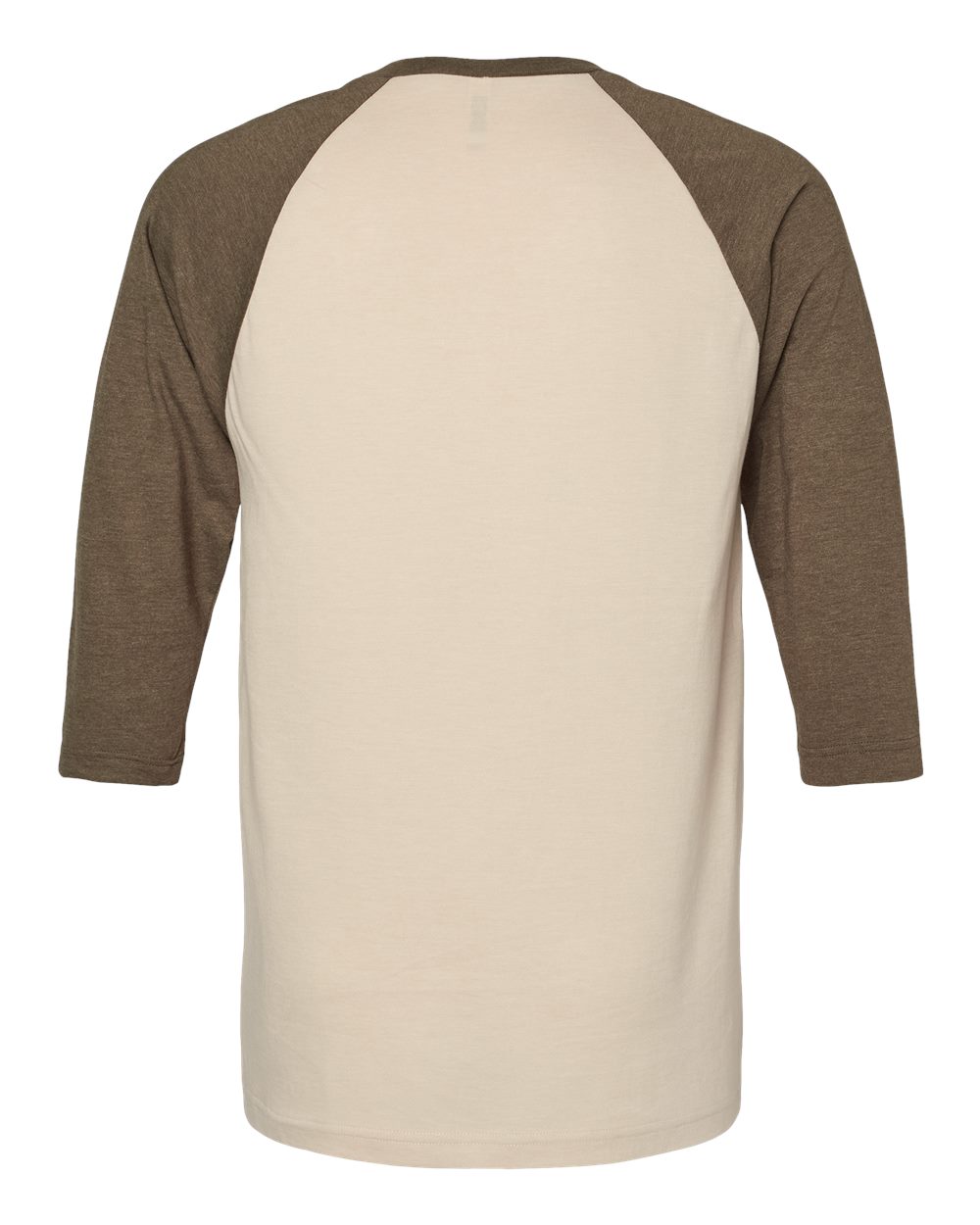 CVC Three-Quarter Sleeve Tee - Back - B08627103 - Heather Bone/ Heather Army