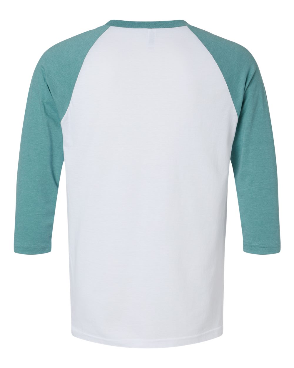 CVC Three-Quarter Sleeve Tee - Back - B08627243 - White/Heather Arctic