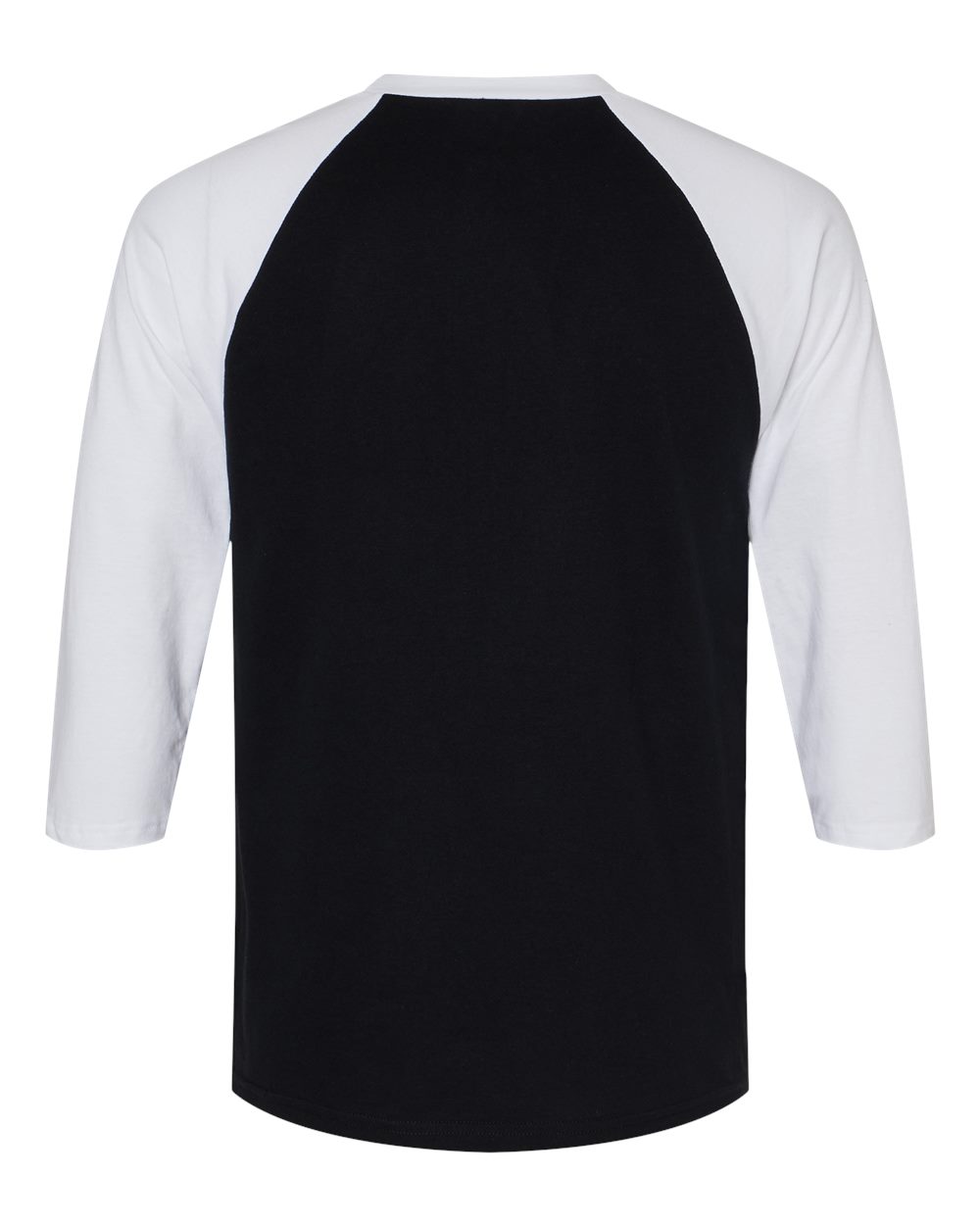 CVC Three-Quarter Sleeve Tee - Back - B08627503 - Black/ White