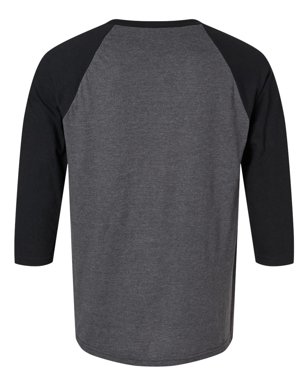 CVC Three-Quarter Sleeve Tee - Back - B08627593 - Heather Charcoal/ Black