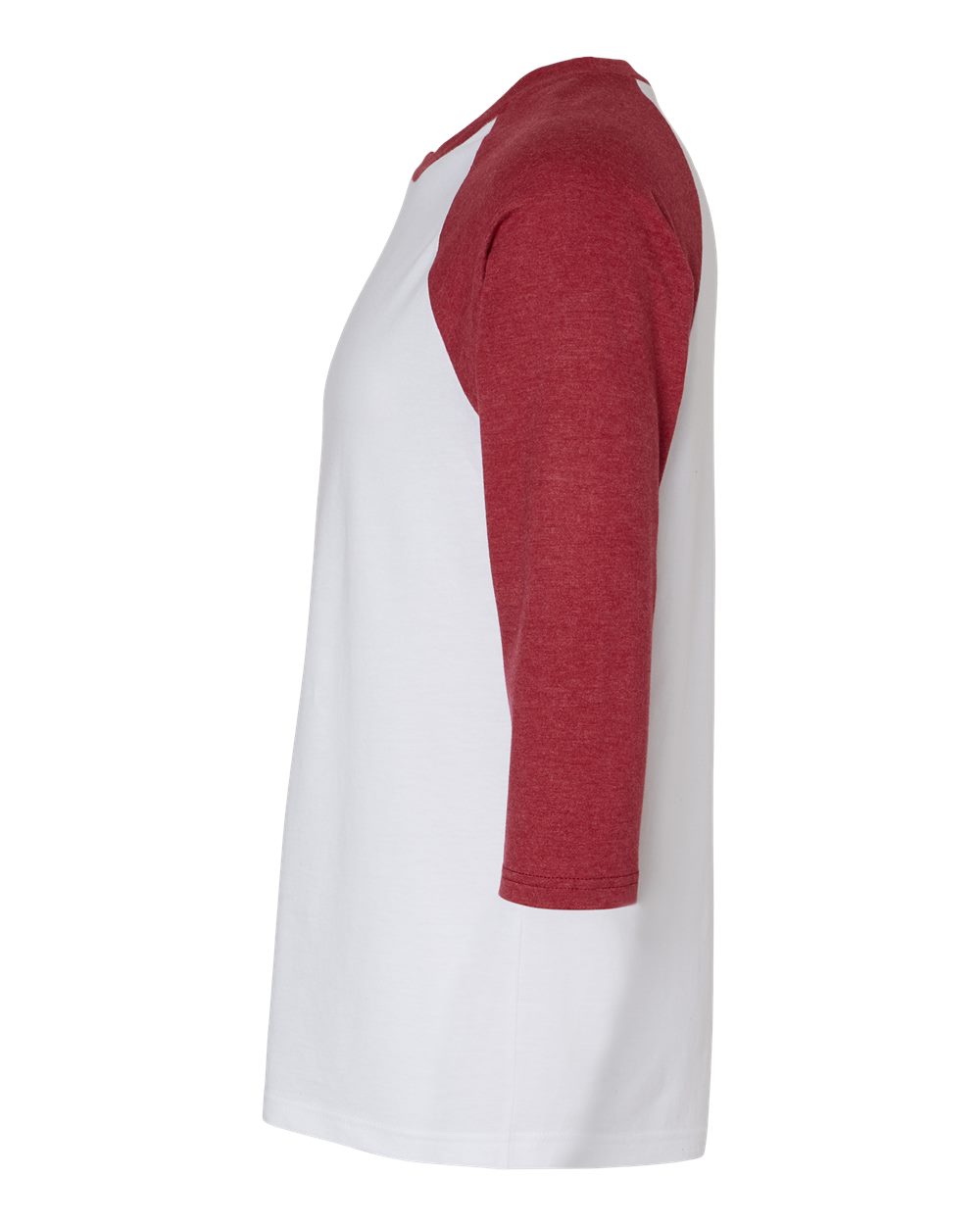 CVC Three-Quarter Sleeve Tee - DirectSide - B08627003 - White/ Heather Cardinal