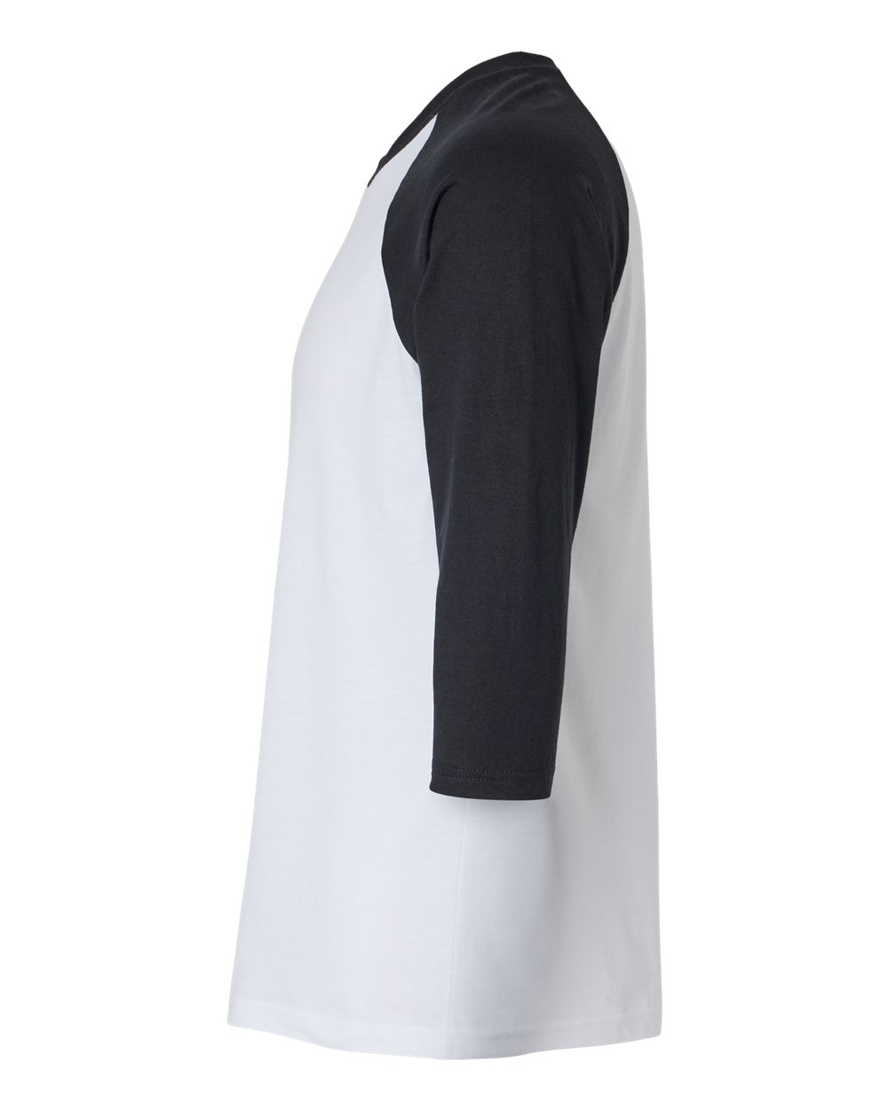 CVC Three-Quarter Sleeve Tee - DirectSide - B08627013 - White/ Black