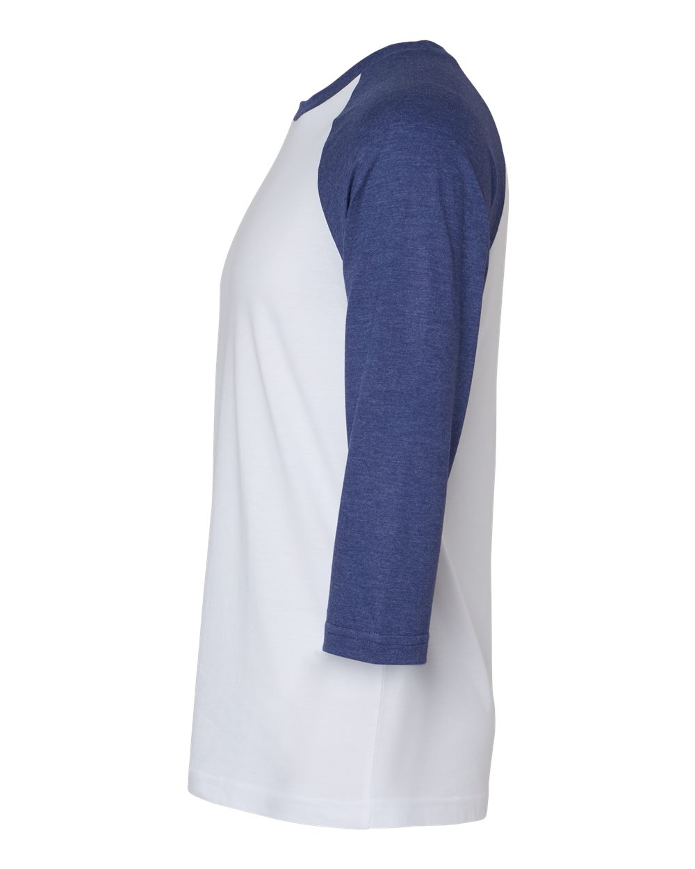 CVC Three-Quarter Sleeve Tee - DirectSide - B08627113 - White/ Heather Indigo