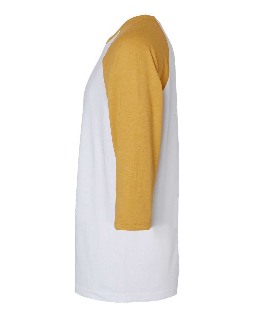 CVC Three-Quarter Sleeve Tee - DirectSide - B08627123 - White/ Heather Mustard