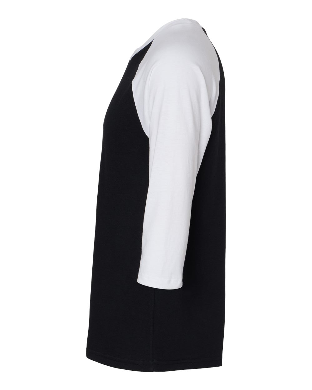 CVC Three-Quarter Sleeve Tee - DirectSide - B08627503 - Black/ White