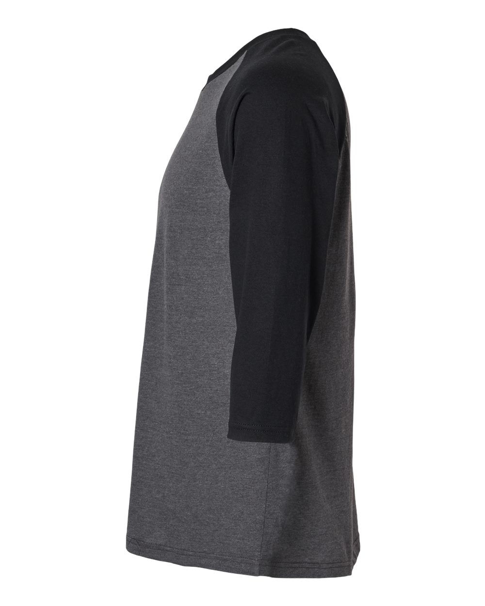 CVC Three-Quarter Sleeve Tee - DirectSide - B08627593 - Heather Charcoal/ Black