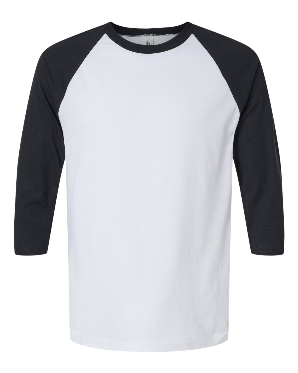 CVC Three-Quarter Sleeve Tee - Front - B08627013 - White/ Black