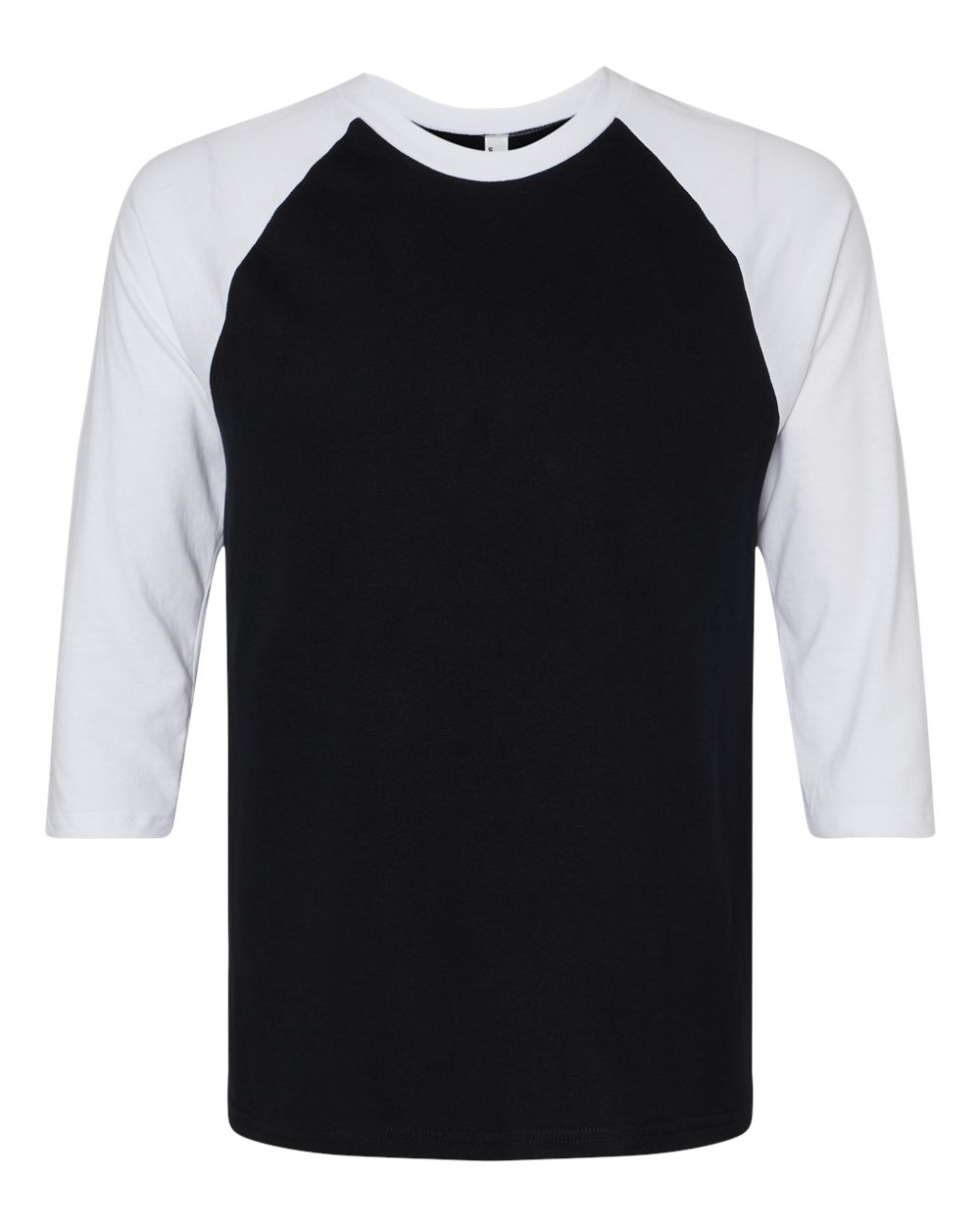 CVC Three-Quarter Sleeve Tee - Front - B08627503 - Black/ White