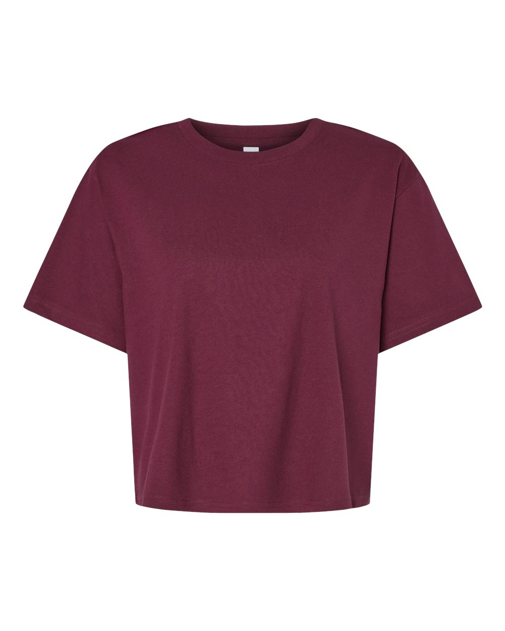 Women's Fine Jersey Boxy Tee - Front - B02427533 - Burgundy