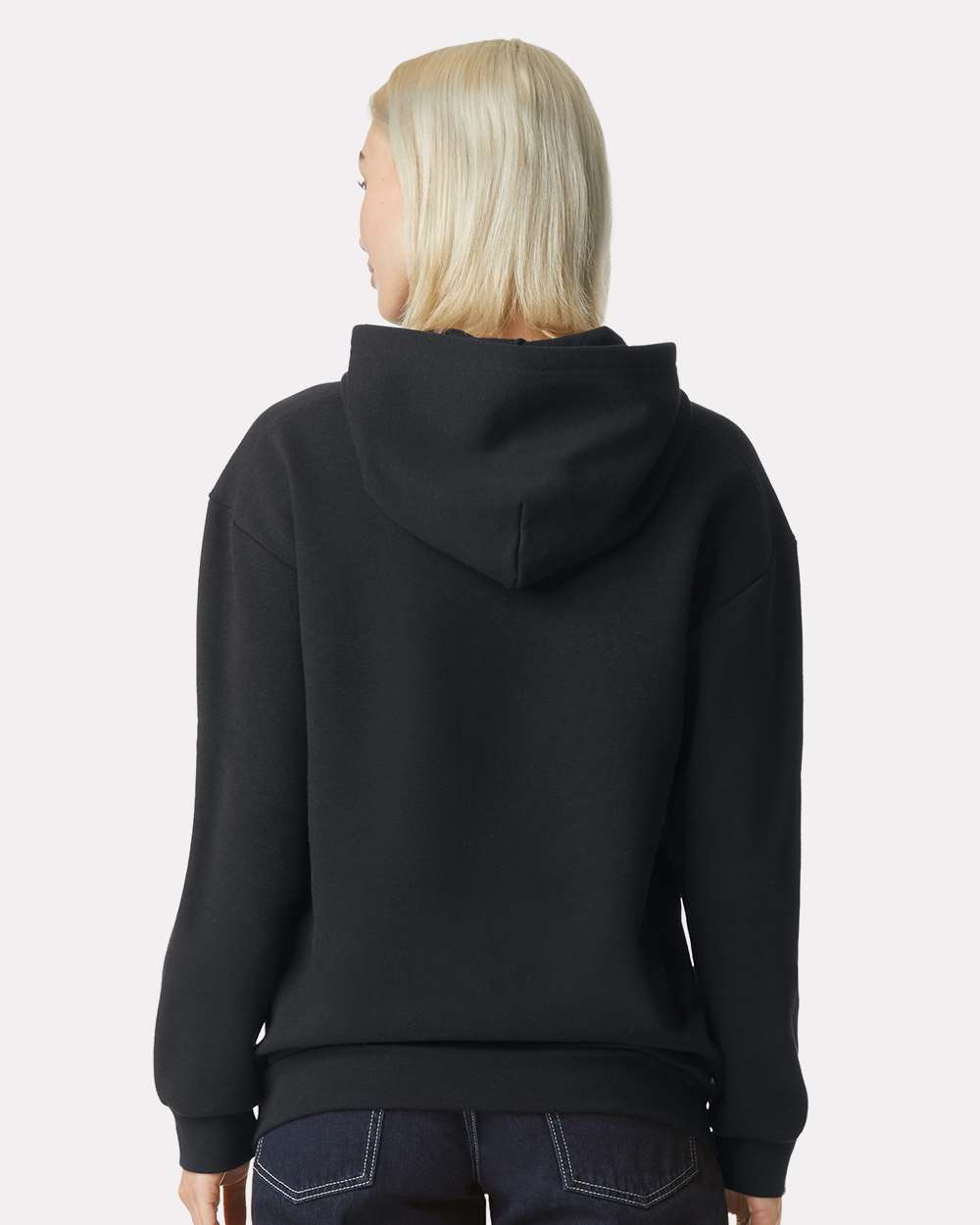 Unisex ReFlex Fleece Hoodie - OnModelBack - B02527502 - Black