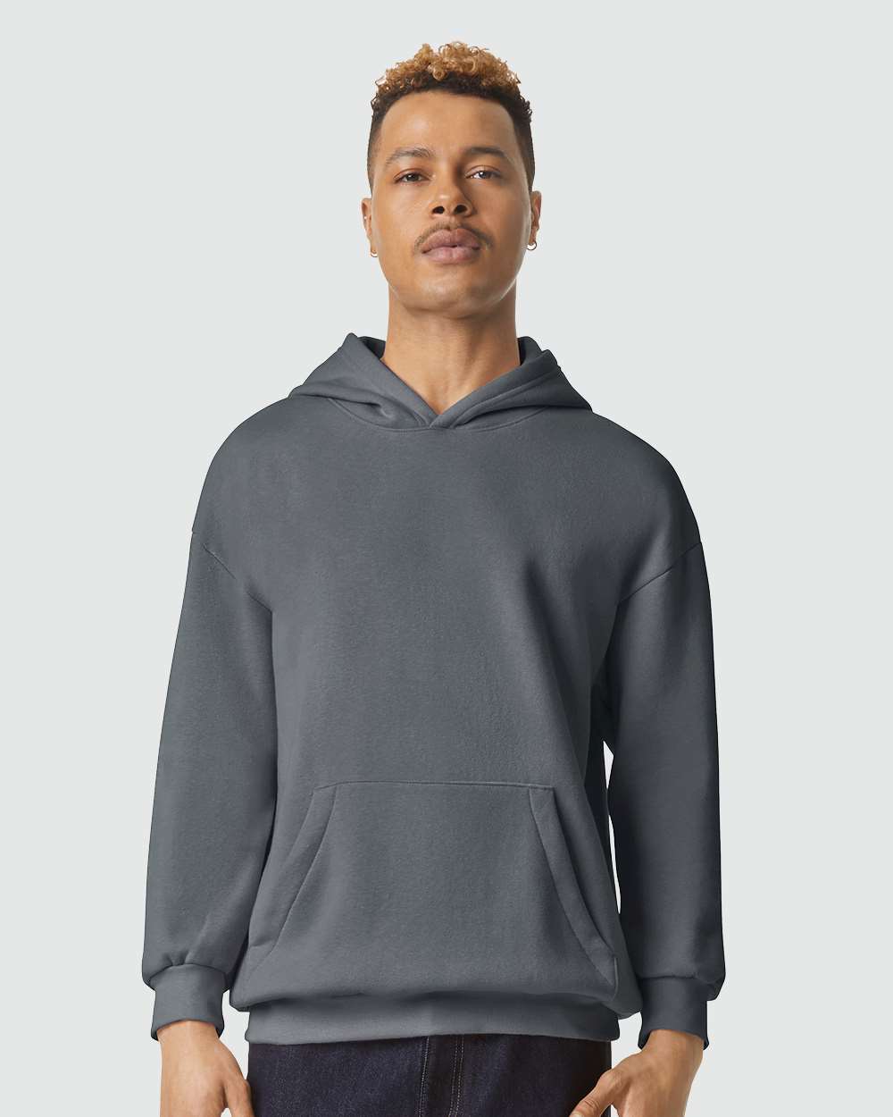 Unisex ReFlex Fleece Hoodie - OnModelFront - B02527092 - Asphalt